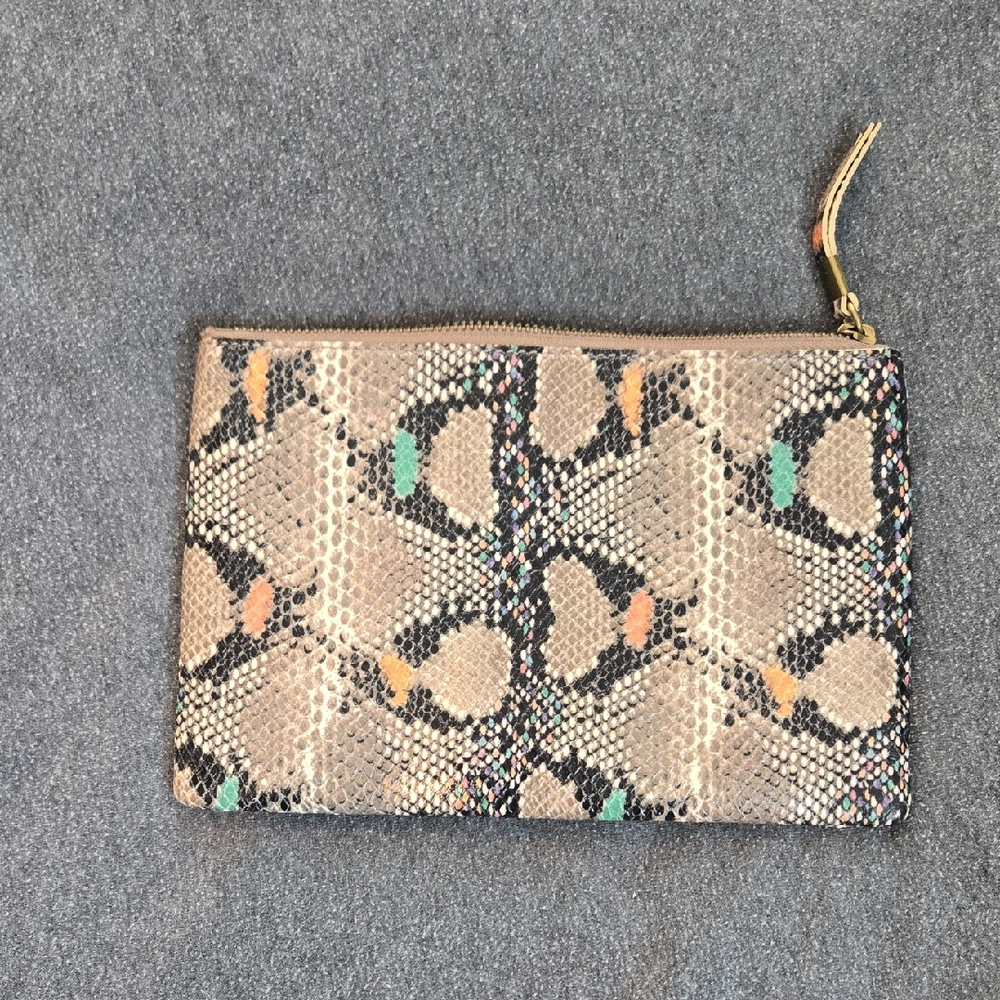 Madewell Cream and Orange Clutch